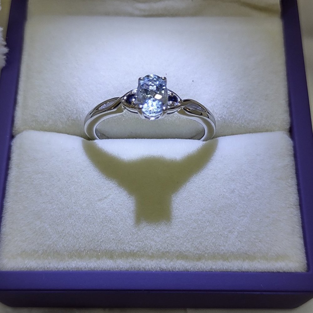 Aquamarine & small blue sapphires